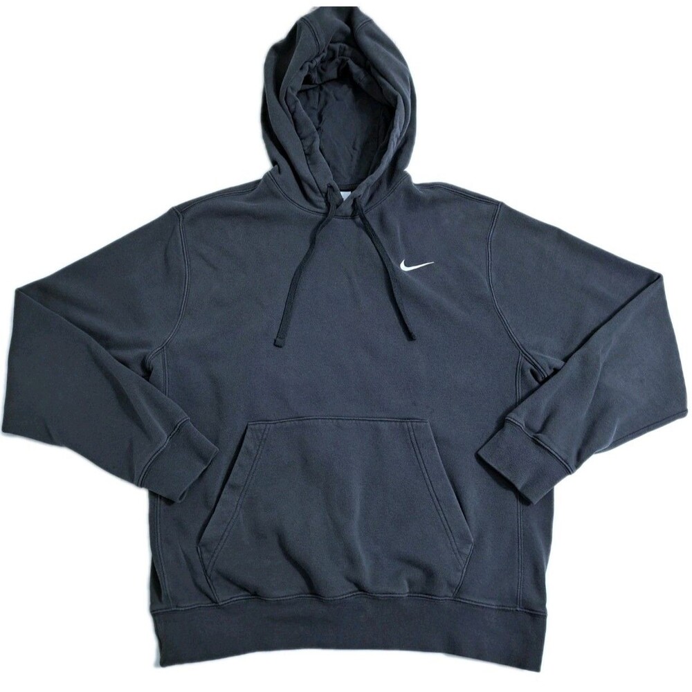 Nike Team Club Men's Medium Hoodie Pullover Fleece Sweatshirt Gray Basic Gym Run